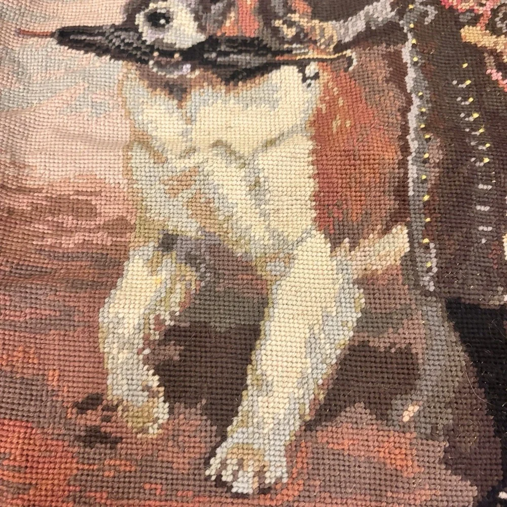 Needlepoint Pillow Cover Charles Burton Barber Off to School St Bernard 18